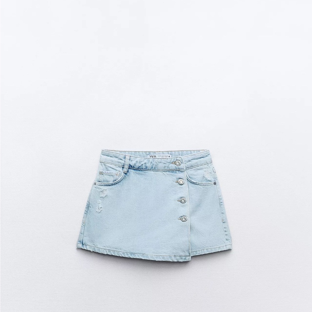 Zara Light Blue Denim Mini Skirt